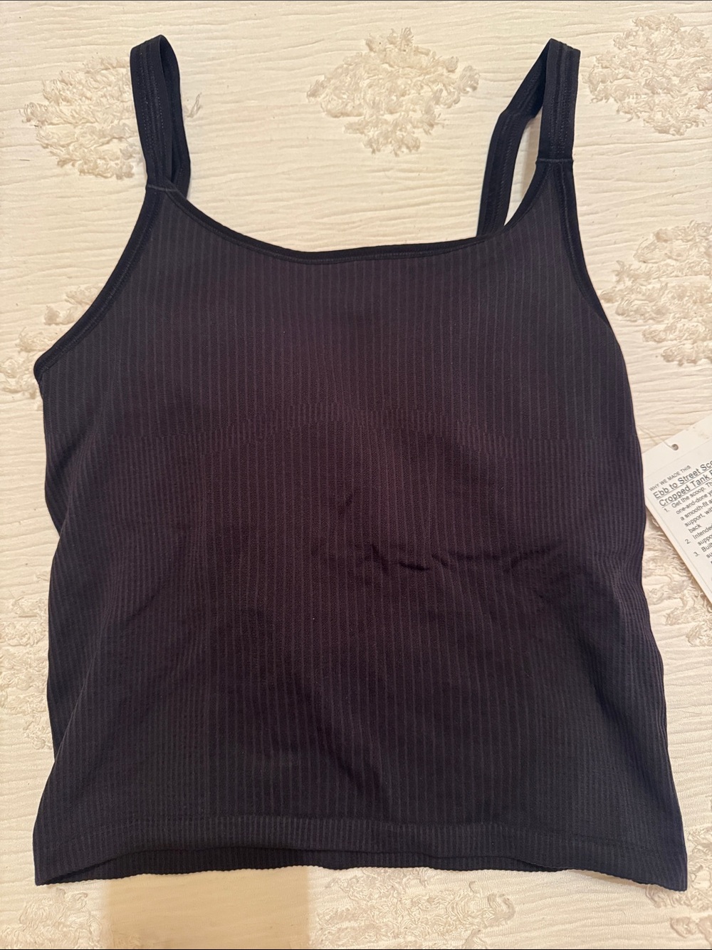 Lululemon Ebb to Street Scoop Cropped Tank B/C